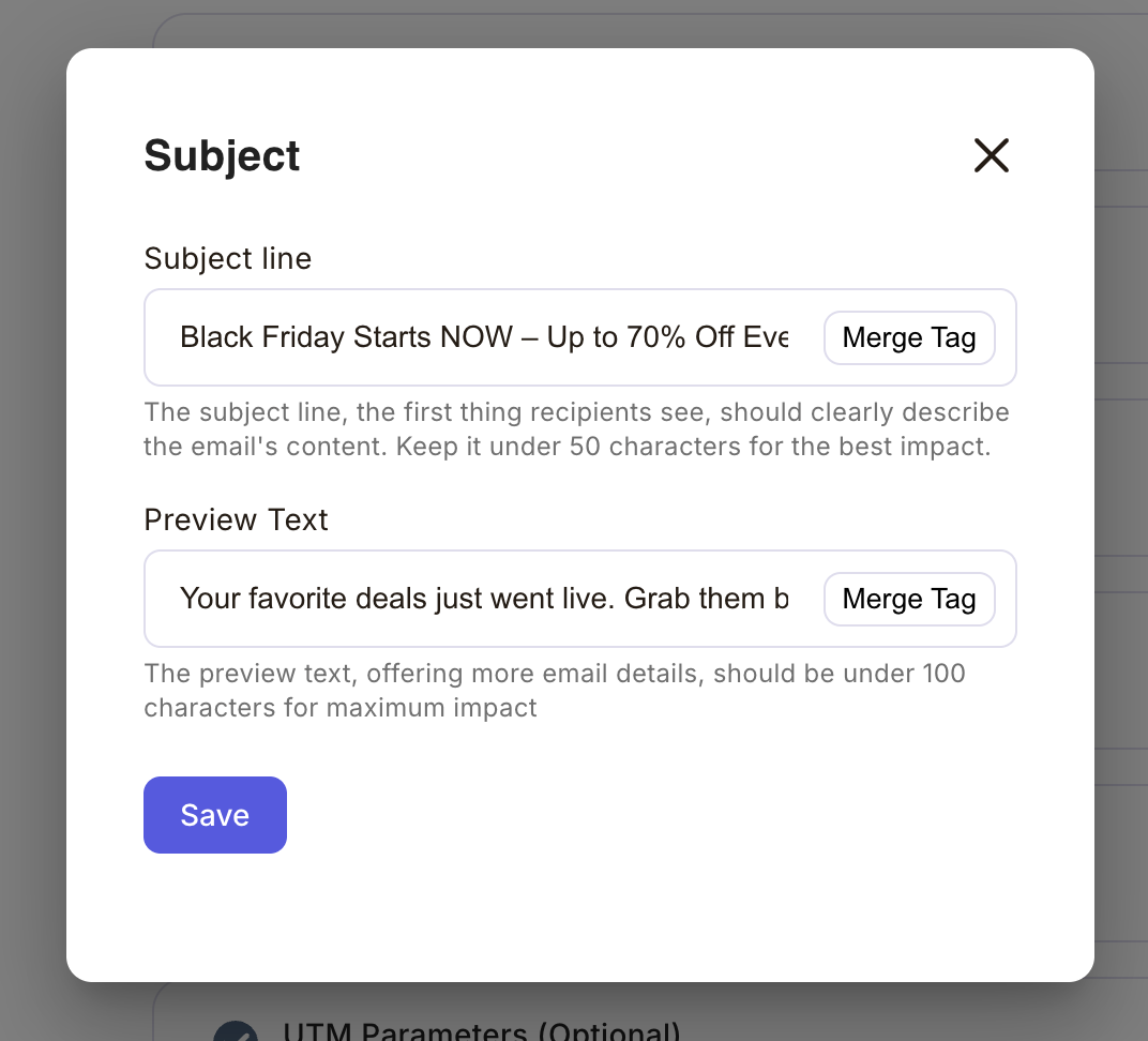 Add Subject line to adflipr