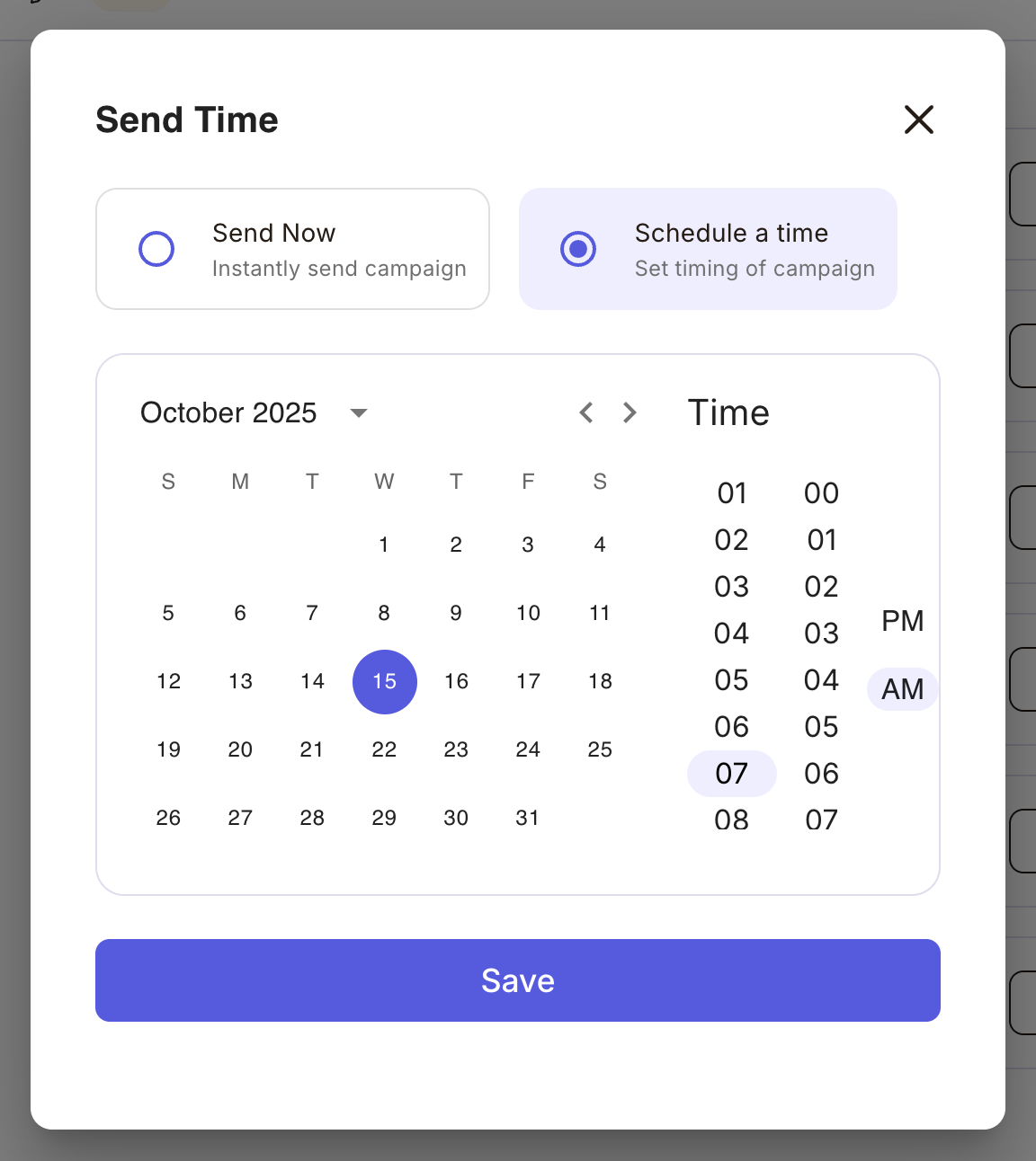 Adflipr Schedule Email Campaign